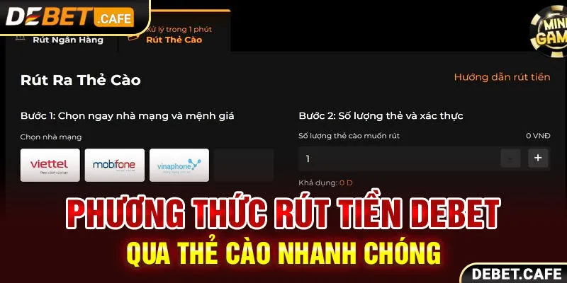 Phương thức rút tiền Debet qua thẻ cào nhanh chóng Phương thức rút tiền Debet qua thẻ cào nhanh chóng